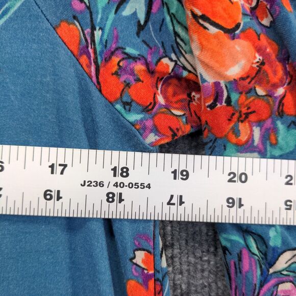 Torrid Women's Super Soft Knits A-Line Floral Dress Blue Size 00 Cold Shoulder - Picture 11 of 13